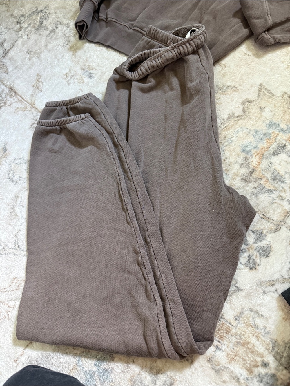 Joah Brown Taupe Cozy Ribbed Sweatshirt & Jogger Set - Picture 2 of 6